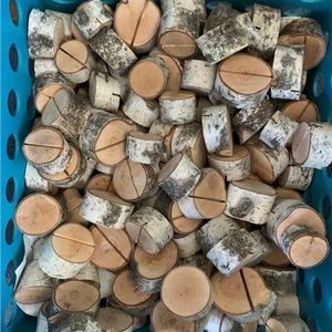 Birch logs card holder